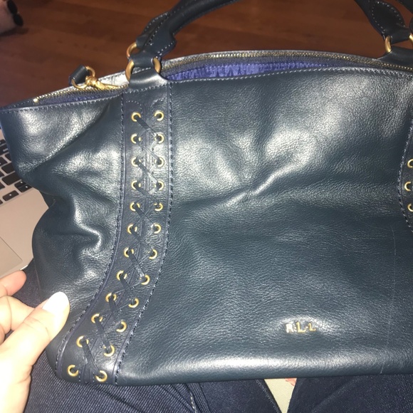 Lauren by Ralph Lauren Leather Navy Bag - Picture 3 of 7